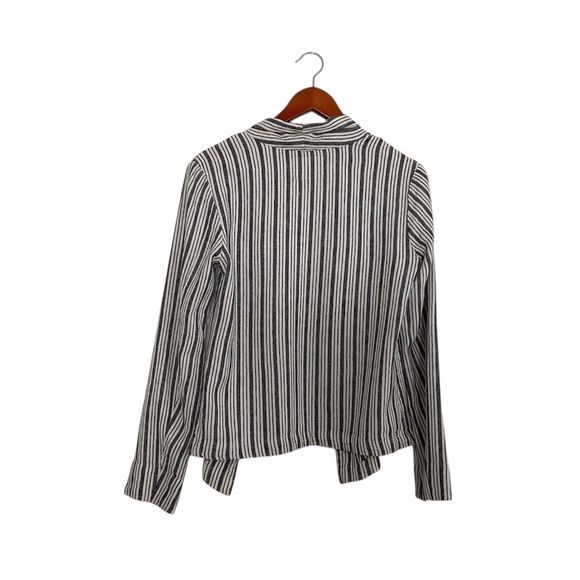 Sanctuary Striped Linen Blend Open Front Blazer Sz M Lightweight Business Casual - Picture 3 of 11